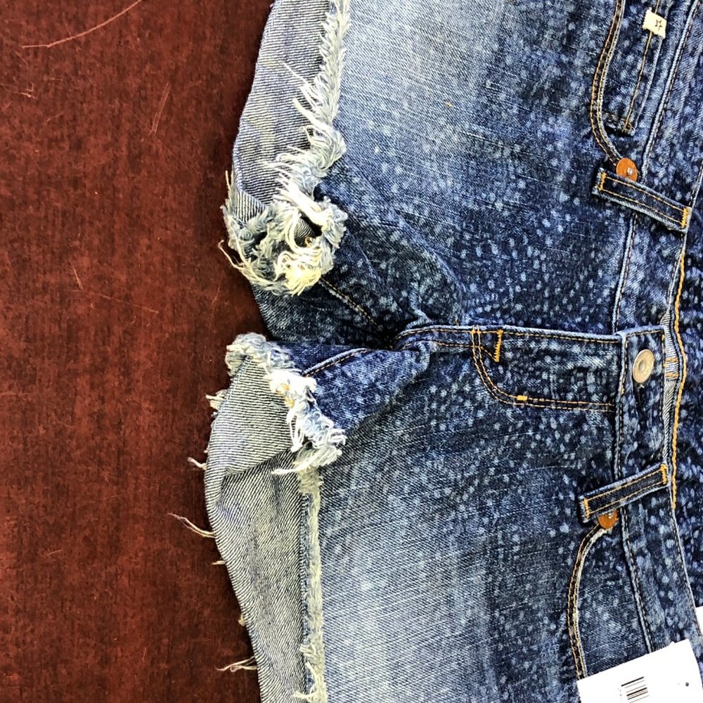 Big Star Women's Blue Distressed Denim Boyfriend Shorts - Picture 6 of 10